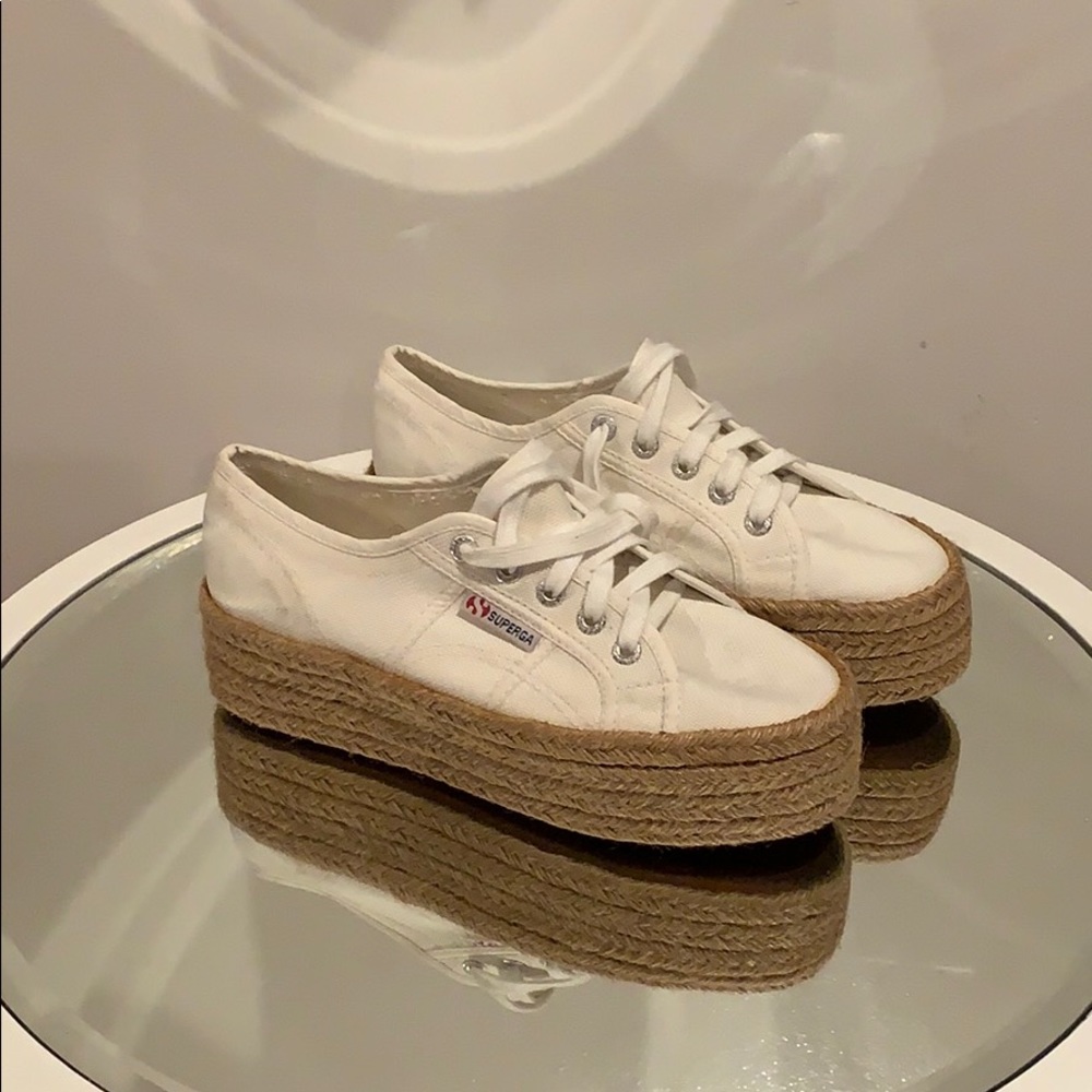 Superga White Platform Sneakers